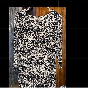 leopard black and white pattern dress long sleeve